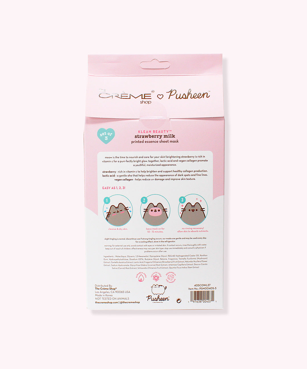 The Cr??me Shop x Pusheen Sheet Masks - 3-pack - US 7291 - Image 5